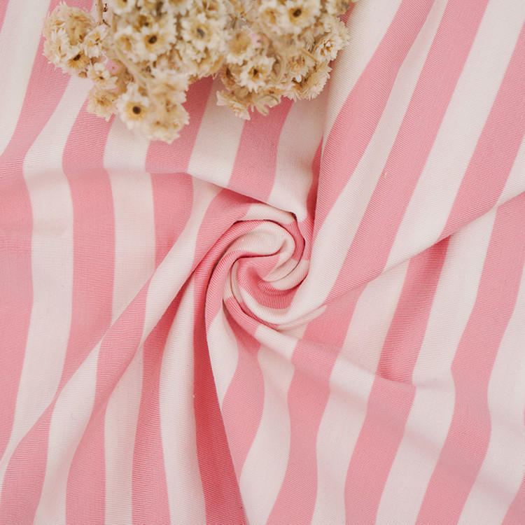 Breathable Striped Material Fabric 180cm Modal Yarn Dyed Cloth For Leisure Wear