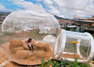 China Hotel Inflatable Crystal Bubble House Tent With Airtight Tunnel wholesale