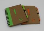 Promotional School Recycled Paper Notebook With Ball Pen 70 Sheets