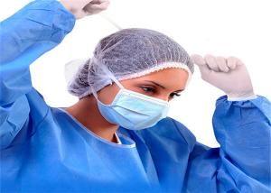 China Surgical Use Sterile Disposable Medical Mask With Straps Eco Friendly Blue Color wholesale