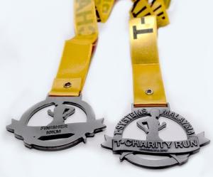 China ISO Zinc Alloy 60*3mm Shiny Silver Soft Enamel Medals wholesale