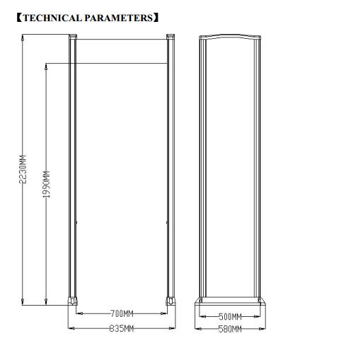 Door Frame Multi Zone Metal Detector Archway / Body Walk Through Security Gate