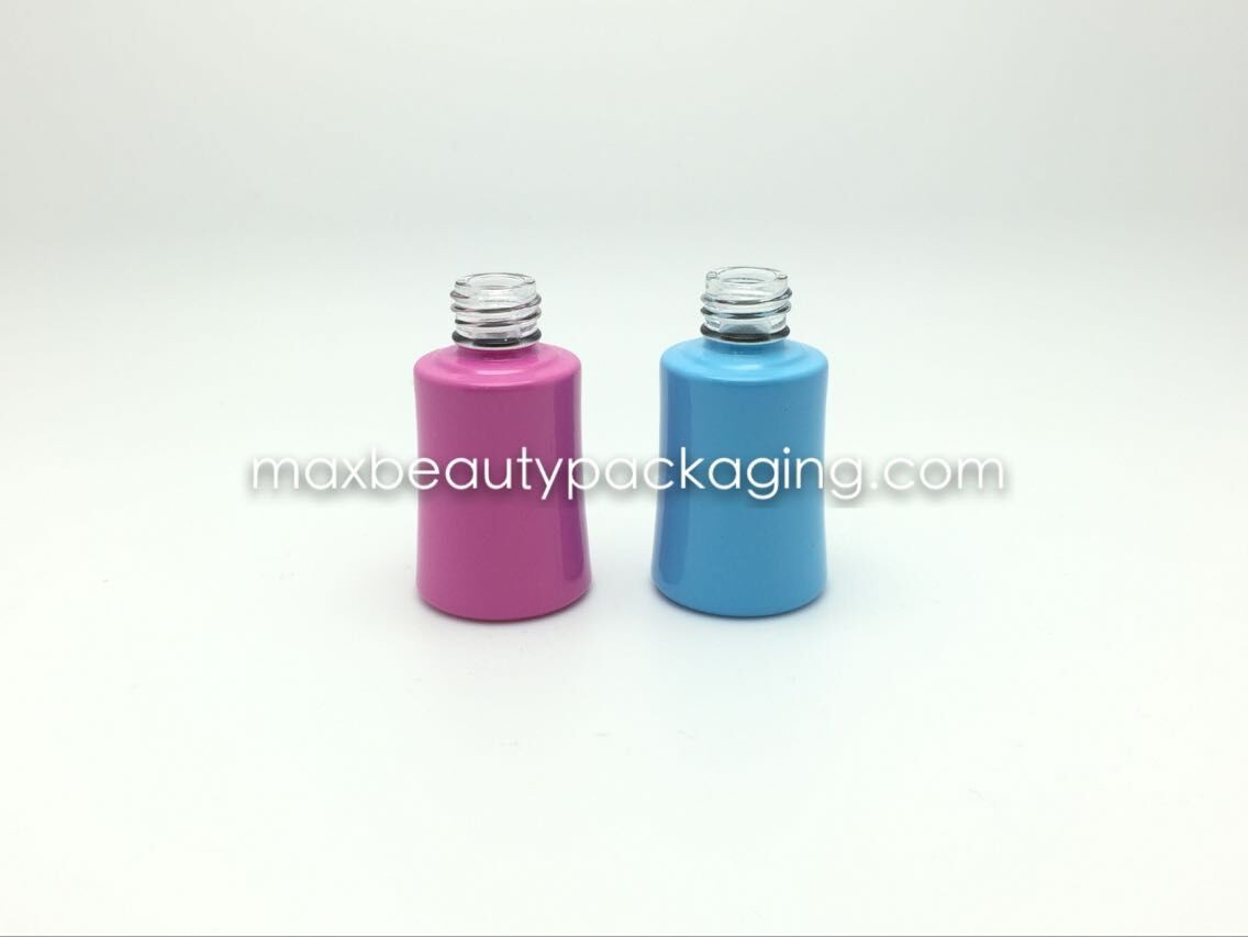 thick and strong powder coating gel polish bottle uv coating color availbale nail polish packaging environment friendly