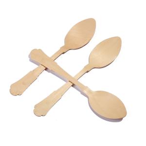 China Wood Baguette Disposable Soup Spoons Utensils For Wedding 200mm wholesale