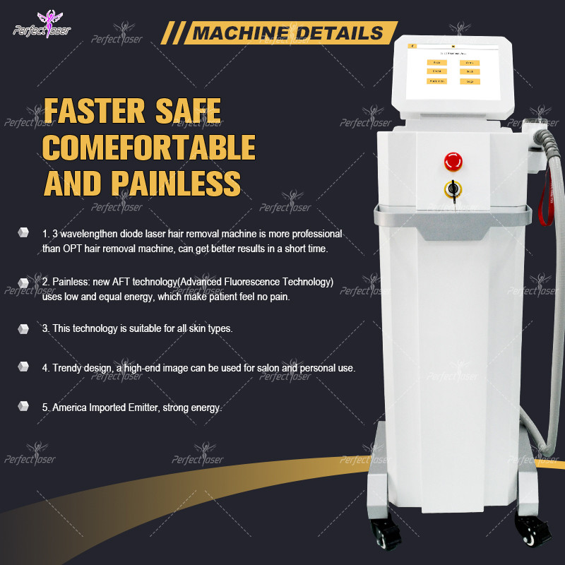 Power 3500W Diode Laser Hair Removal Machine With Triple Wavelengths And Advanced Cooling System