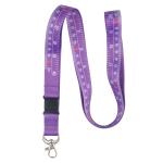 Customized Purple Nylon Fabric Lanyard With Measuring Tape Scale Advertisement