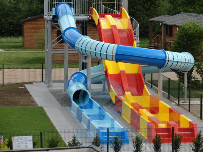 Anti Ultraviolet fade Swimming Pool Water Slide Fiberglass Colorful Water Slide