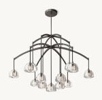 Polished Brass Crystal Contemporary Ceiling Chandeliers Hardwired