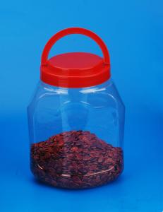 China Colorful Cover Transparent Plastic Jar , Large Capacity Food Storage Can wholesale