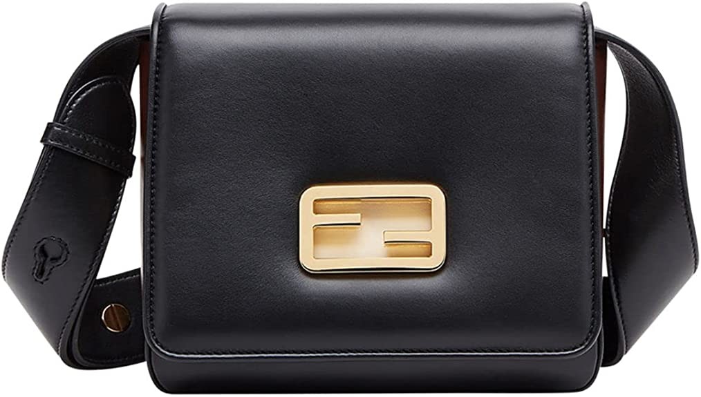 Fendi Id Flap Tricolor Black Leather Shoulder Bag 8BT328 Includes Dust Bag