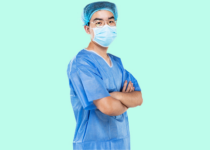 OEM Design Disposable Scrubs Sets Medical Unisex Doctor Uniforms Nonwoven