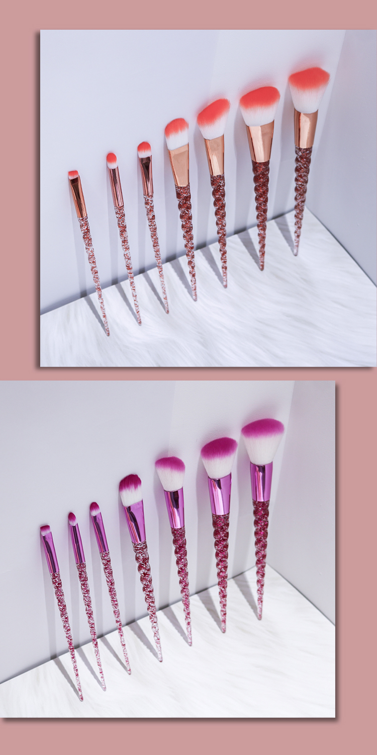 4pcs Natural Hair Facial Makeup Brushes Eco Friendly 8 Times Coating