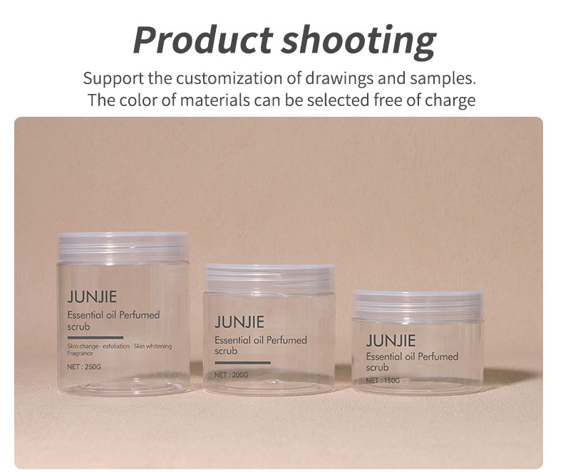 Empty Transparent Plastic Jar 200g 250g Custom Plastic Jars With Lids