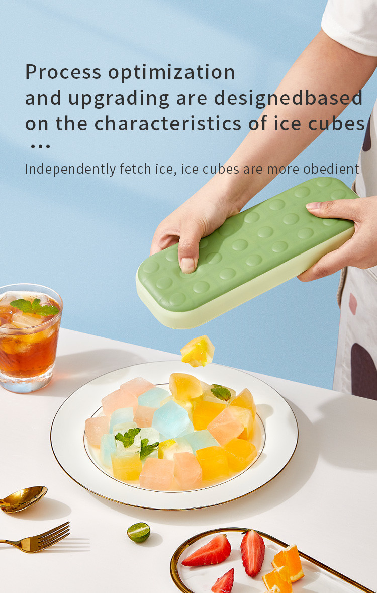Plastic Soft Sole Refrigerator Ice Cube Maker Tray Small Square Ice Cube Tray