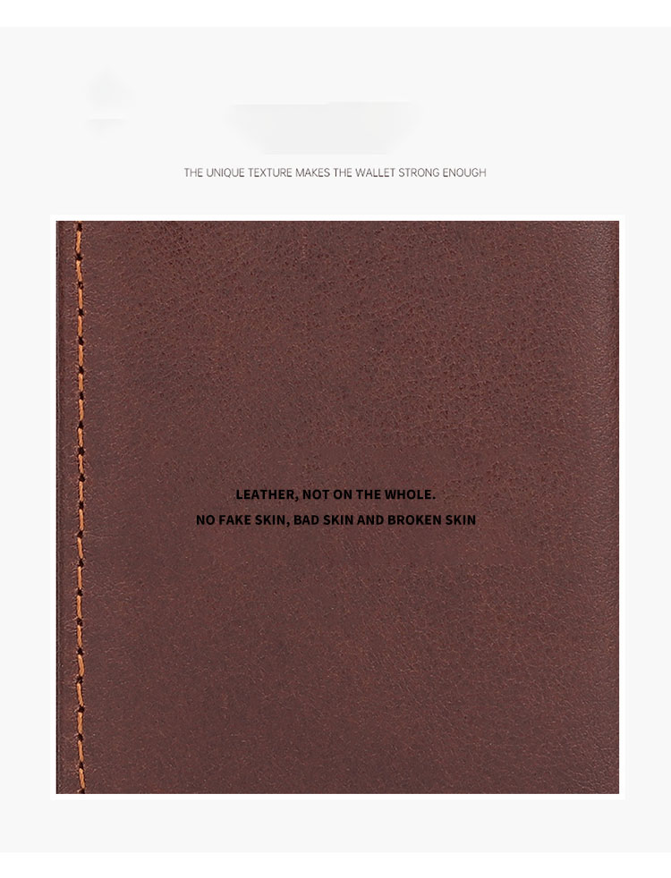 Customized Crazy Horse Leather Men's Trifold Wallet with RFID Blocking Technology