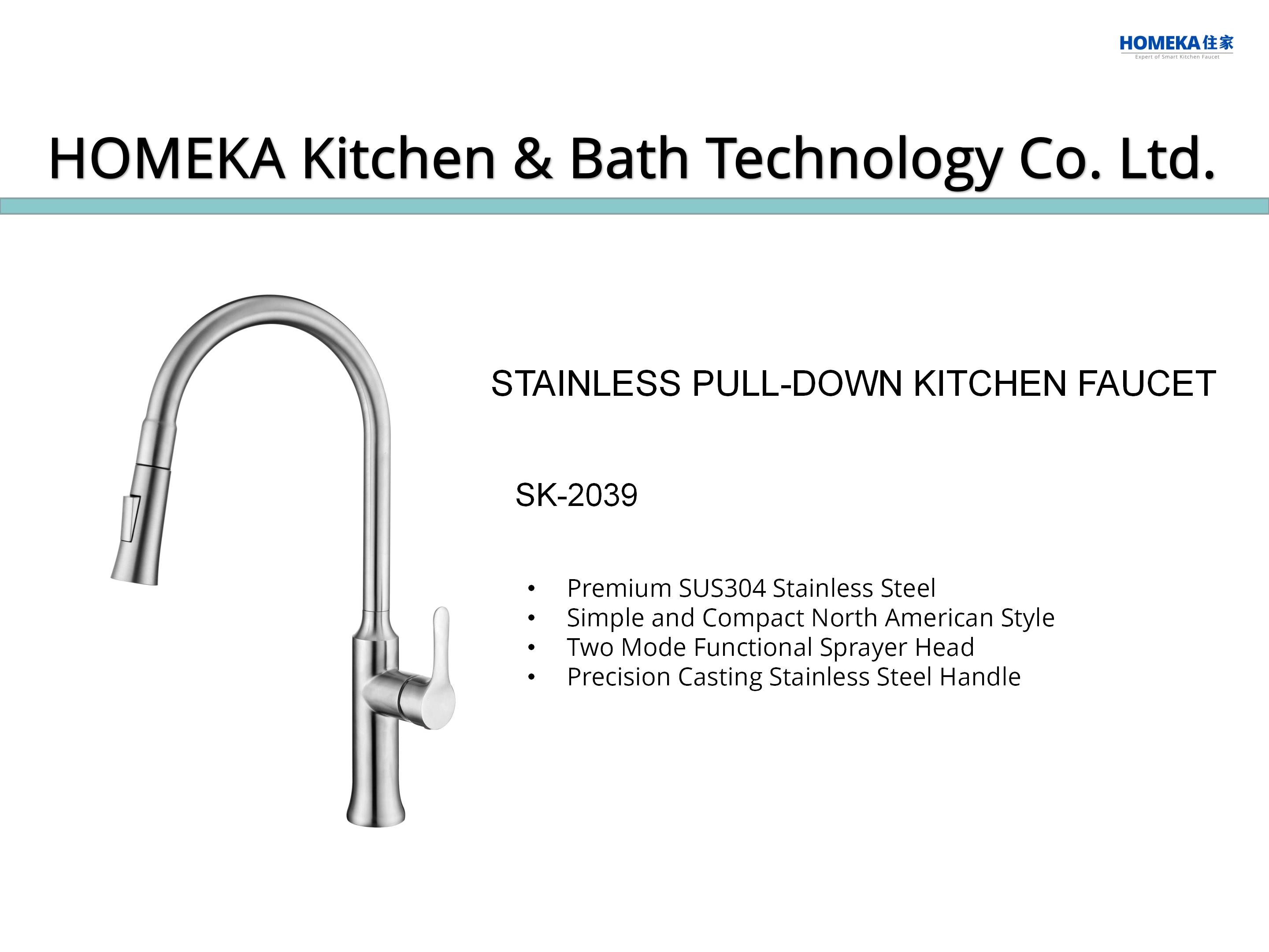 Brushed Nickel Kitchen Water Faucets IPX5 Fold Down Kitchen Tap