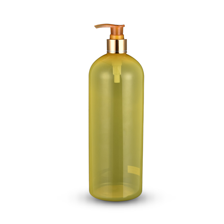 Leakproof 1L Shampoo Bottle Boston Round PET Foaming Bottle With Pump