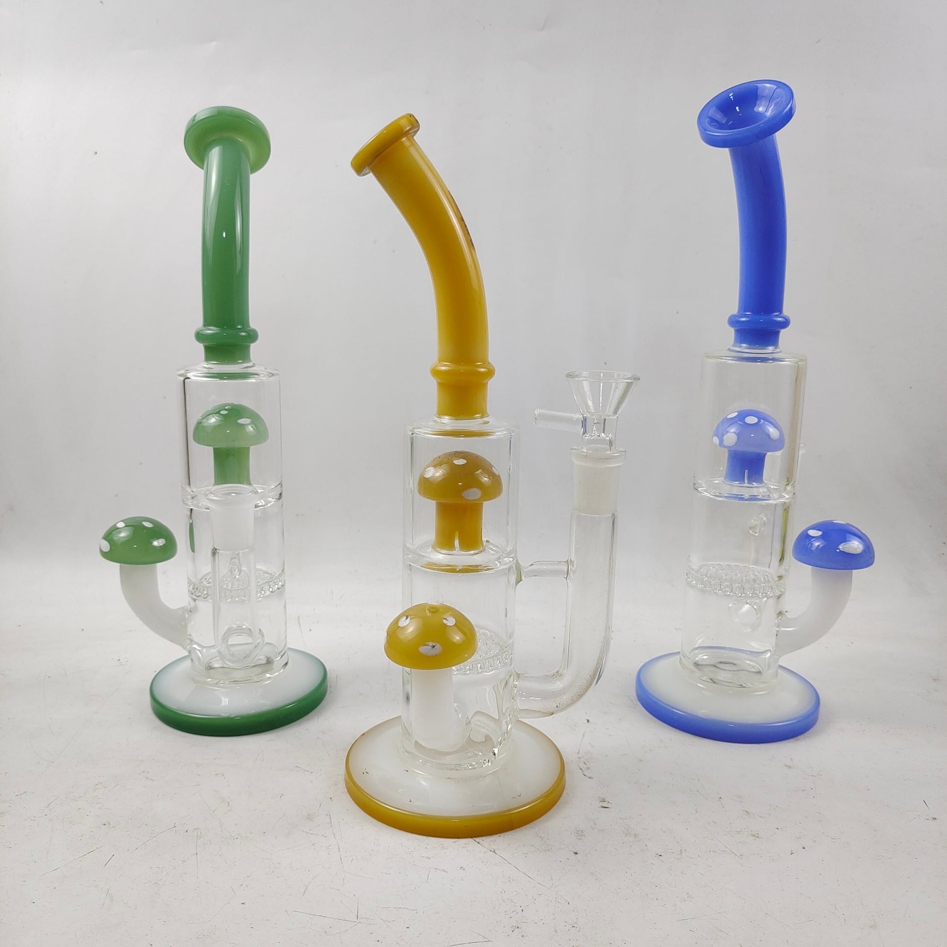 14 Inches Hand Blown Glass Smoking Pipe Customized Color