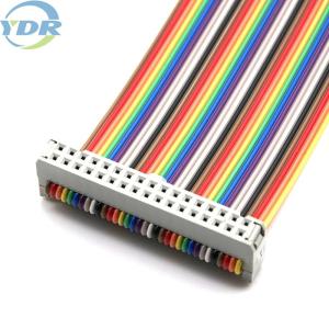 China IDC 2.54 Pitch 34 Pin Flat Cable Rainbow Color UL2651 28AWG wholesale