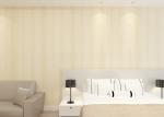 Non-woven Luxury Bedroom Striped Wallpaper Embossed Grey Color 0.53*10M