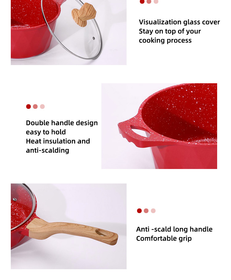 Multi-function Kitchen Cookware Cooking Pot Set Maifan Stone Aluminum Non-stick Pan Cookware Sets With Handle