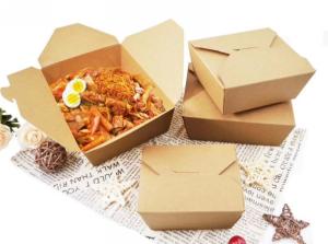 China Custom Design Paper Takeaway Box Print Recycled Kraft Paperfolding Meal Food Box wholesale