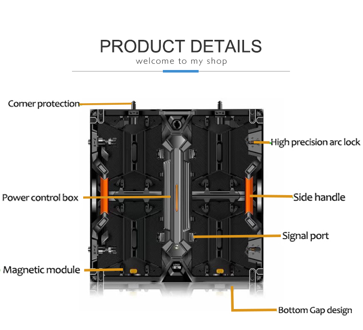 Full Color p2.84 Die Cast Aluminum LED Screen 500x500 Cabinet LED Wall Rental Backdrop Outdoor LED Display