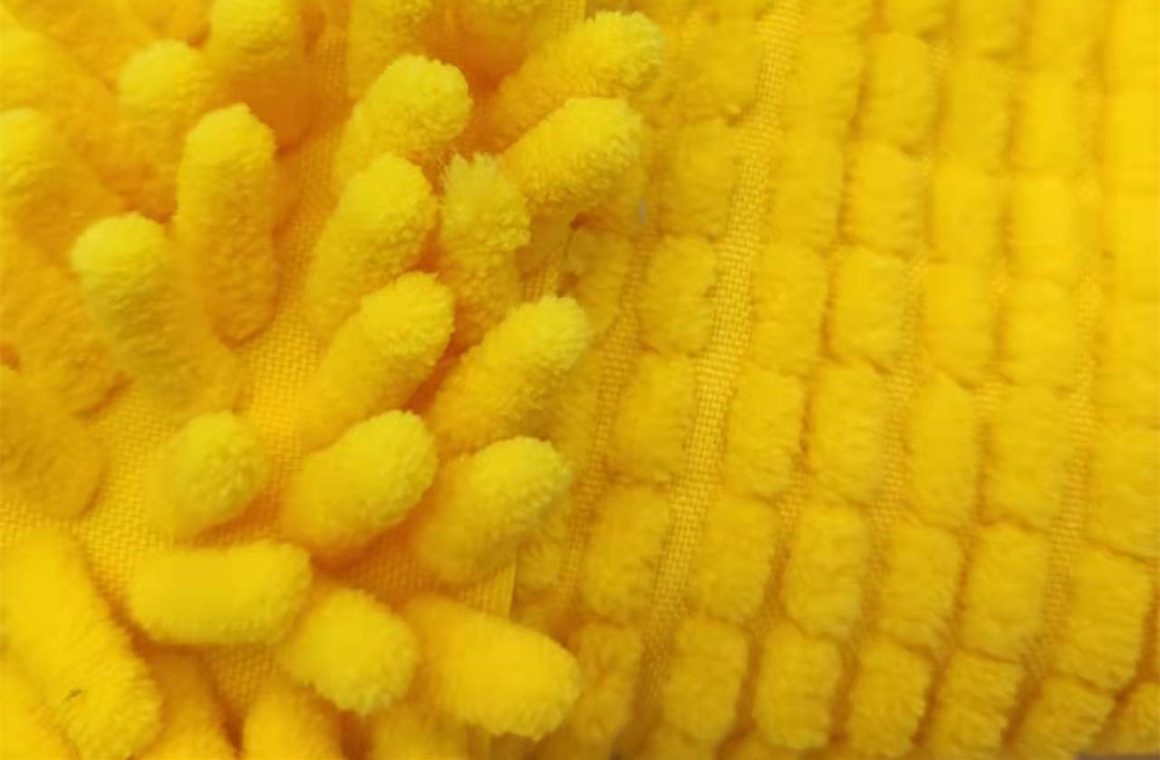 1 Cm Cleaning Dyed Twist Pile Chenille Microfiber Fabric 100% Polyester