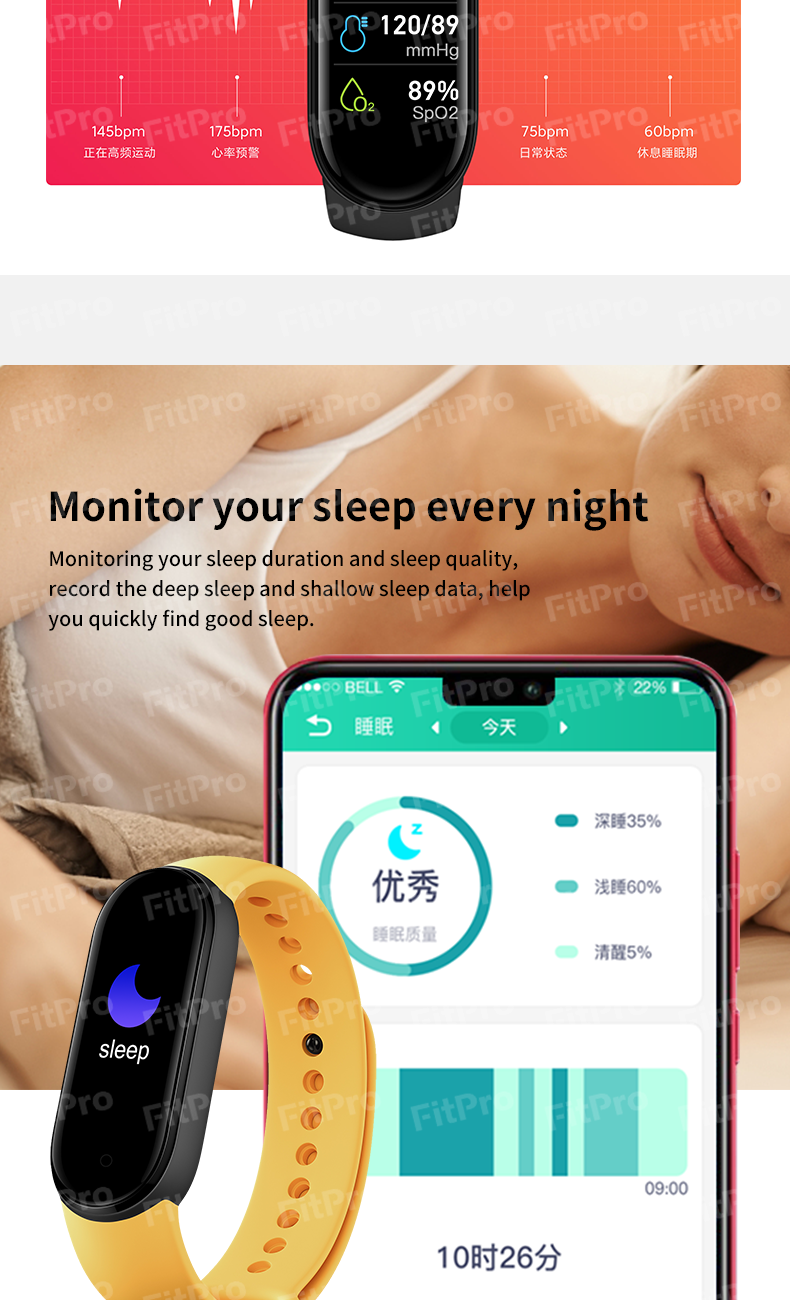 Wholesale Smartwatch Fitness Tracker Watch For Xiaomi Smartband Mi Band 6 5 Fitness Bracelet