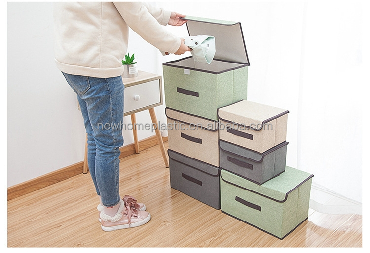 Foldable Desk Storage Box Organizer for Clothes Non Woven Cover Sundries Customized Size