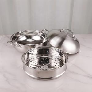 China Restaurants Stackable Steamer Pot 28cm Stainless Steel 410 wholesale