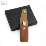 10.5x4.2cm Deboss Leather Key Pouches Nail Clipper Rubberized