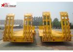 Heavy Duty Hydraulic Low Bed Semi Trailer Swan Neck Gooseneck Light Yellow