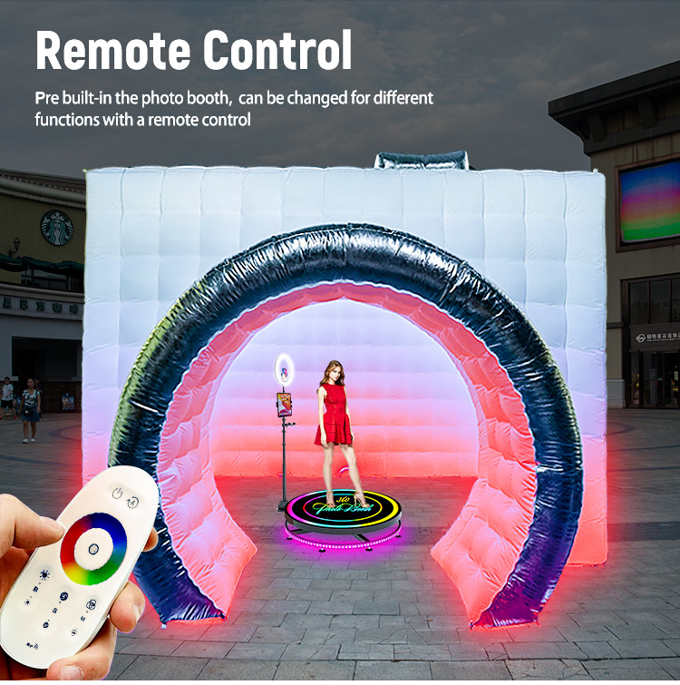 Black Photo Booth Enclosure Internal White Inflatable Photo Booth With Camera