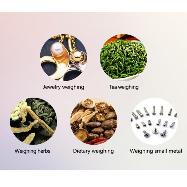 0.01g High Accuracy Jewelry Scale with Counting Function Blue Screen Display and Clock Temperature Digital Pocket Scale