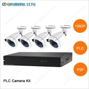 China No cable needed power line communication weatherproof 4 camera security system wholesale