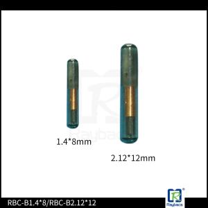 China Glass Tube Dog RFID Identity Tag , 4 X 23mm Animal and Pet Tracking Microchip wholesale