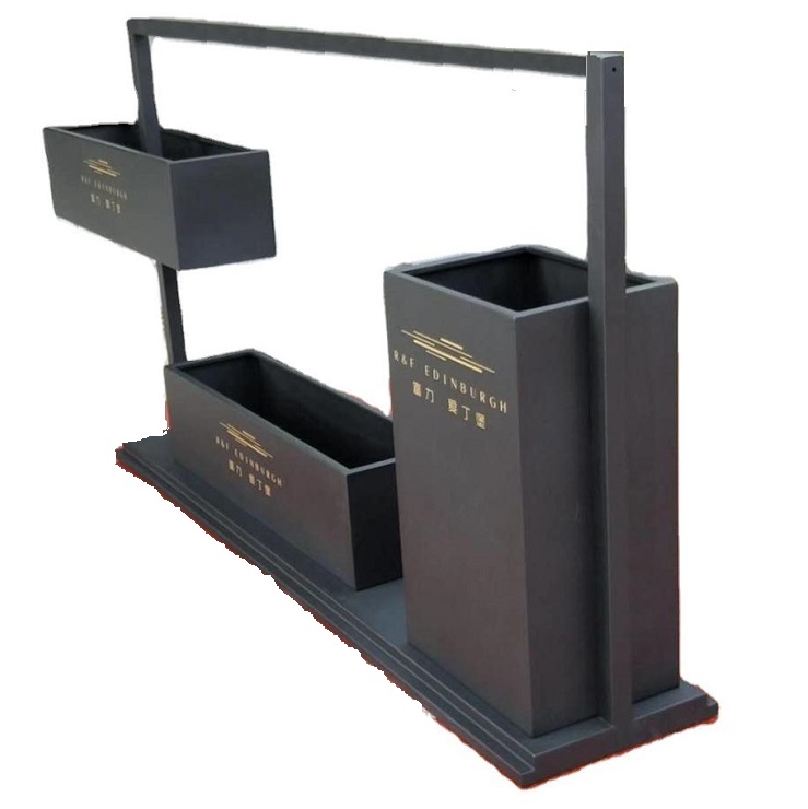 Flower pot shelf steel three layer stand for planter
