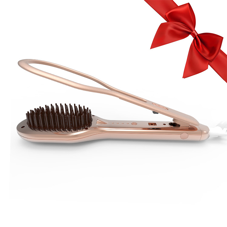 42W Electric Hair Brush Straightener PTC Heater Plastic Aluminum Material