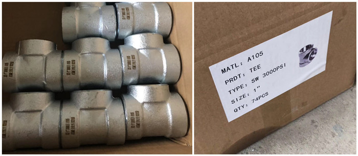 Carbon Steel Socket Weld Tube Fittings Equal Tee / Unequal Tee ASME B16.11