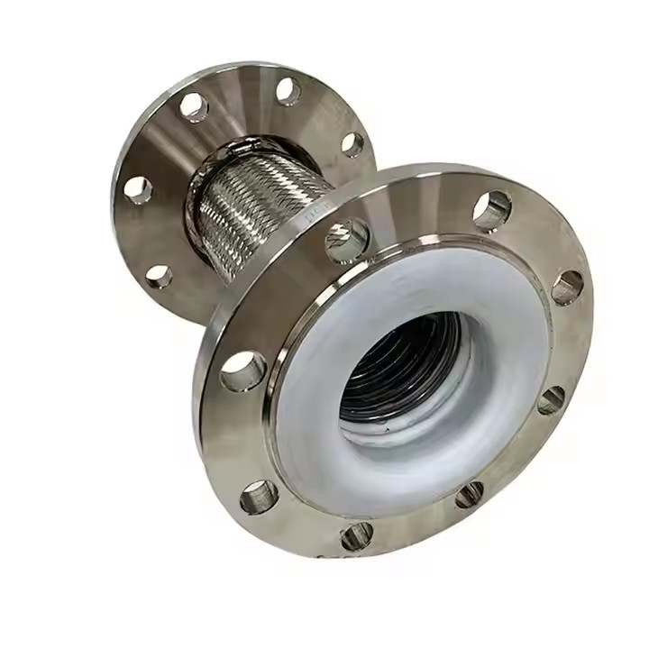 DN80 PN10 High Temperature Braided Corrugated Expansion Joint Stainless Steel Flange Metal Hose