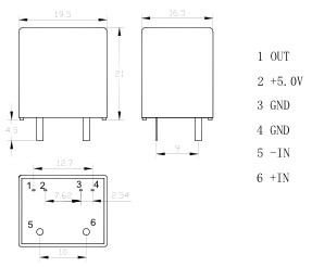 PCB Mount Hall Effect Current Transducer Hall Effect Dc Current Sensor