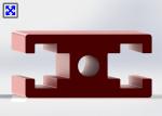 Red Color Painted 20 * 40 T Slot Channel Aluminum Small Size Assembly Parts