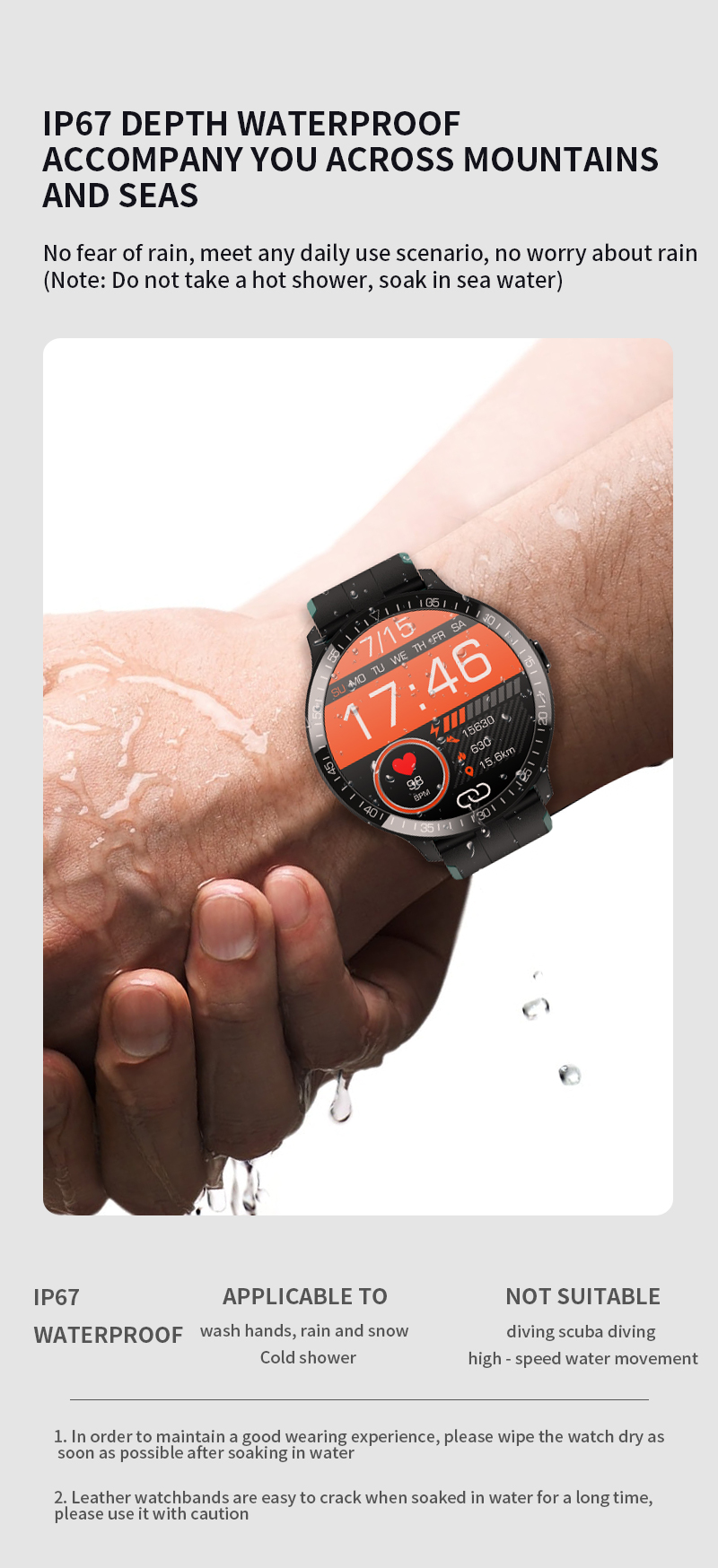 TFT 1.28 Inch Body Temperature Monitoring Blood Pressure Smart Watch Heart Rate