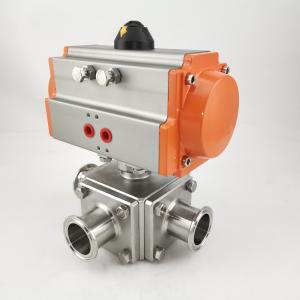 China Pneumatic Operated Ball Stainless Steel Valves Square clamp Connection wholesale