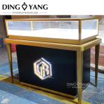 Custom Made Fashion Black Golden Jewelry Counter , Jewelry Counter Furniture