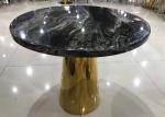 Anti Collision Steel Frame 80cm Marble Top Coffee Table