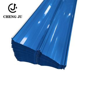 China Corrugated Steel Roofing Sheets Sky Blue Color Coated Metal Galvanized Roof Tile Sheet wholesale