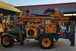 65KW Diesel Engine Wheel Water Well Drilling Rig For Agriculture / Geothermal