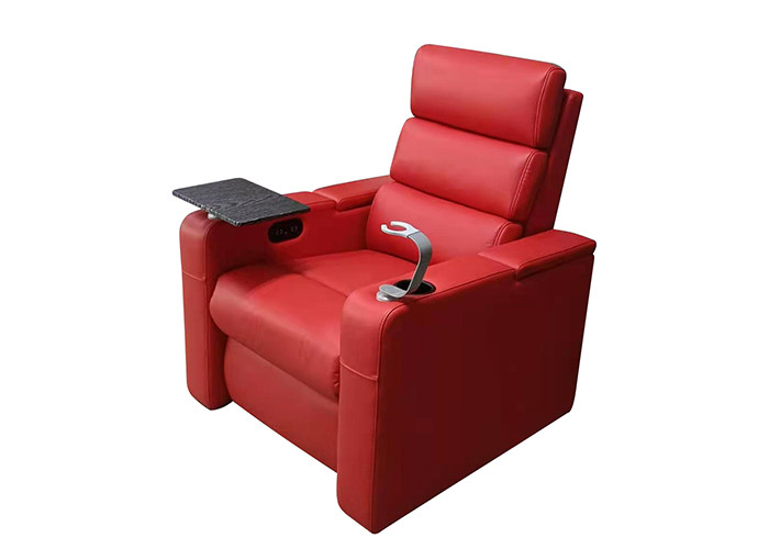 Leather Home Cinema Sofa Modern Recliner Chair With USB Charger